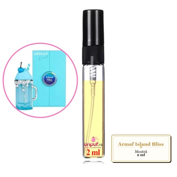 Mostra fiola din Parfumul Armaf Island Bliss, decant sticla cu pulverizator