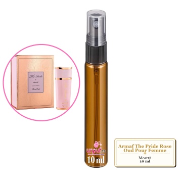 Mostra fiola din Parfumul Armaf The Pride Rose Oud Pour Femme, decant sticla cu pulverizator