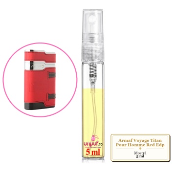 Mostra fiola din Parfumul Armaf Voyage Titan Pour Homme Red Edp, decant sticla cu pulverizator - Img 4