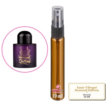 Mostra fiola din Parfumul Emir Vibrant Sensual Saffron, decant sticla cu pulverizator