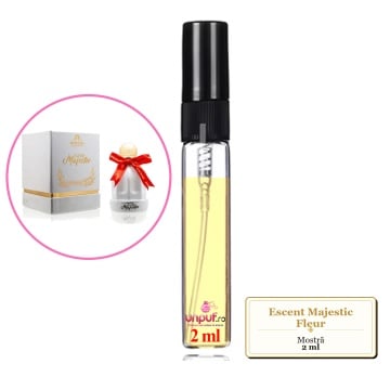 Mostra fiola din Parfumul Escent Majestic Fleur, decant sticla cu pulverizator