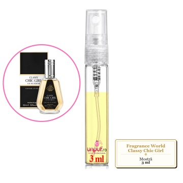 Mostra fiola din Parfumul Fragrance World Classy Chic Girl, decant sticla cu pulverizator - Img 3