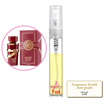 Mostra fiola din Parfumul Fragrance World Just Anabi, decant sticla cu pulverizator - Img 4