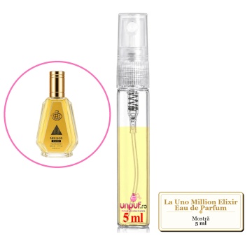 Mostra fiola din Parfumul Fragrance World La Uno Million Elixir Eau de Parfum, decant sticla cu pulverizator - Img 3