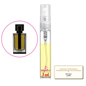 Mostra fiola din Parfumul Fragrance World Parfum D'Hommes Intense Eau De Parfum, decant sticla cu pulverizator - Img 2