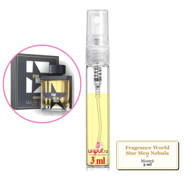 Mostra fiola din Parfumul Fragrance World Star Men Nebula, decant sticla cu pulverizator - Img 3