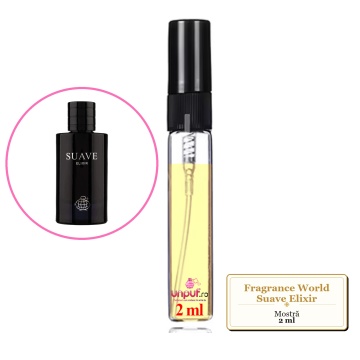 Mostra fiola din Parfumul Fragrance World Suave Elixir, decant sticla cu pulverizator - Img 1