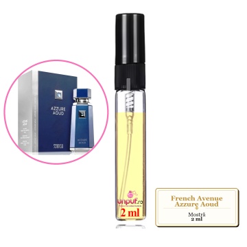 Mostra fiola din Parfumul French Avenue Azzure Aoud, decant sticla cu pulverizator