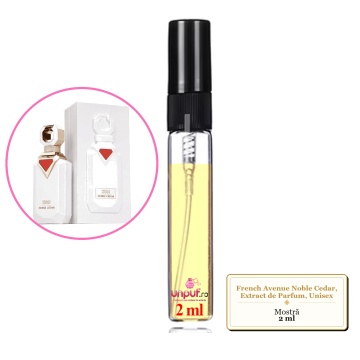 Mostra fiola din Parfumul French Avenue Noble Cedar, Extract de Parfum, Unisex, decant sticla cu pulverizator - Img 4