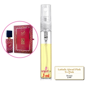Mostra fiola din Parfumul Lattafa Ajwad Pink To Pink, decant sticla cu pulverizator - Img 3