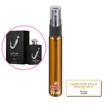 Mostra fiola din Parfumul Lattafa Pride Ishq Al Shuyukh Silver, decant sticla cu pulverizator - Img 3