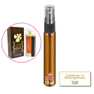 Mostra fiola din Parfumul Lattafa Ser Al Khulood Brown, decant sticla cu pulverizator