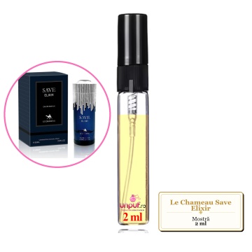 Mostra fiola din Parfumul Le Chameau Save Elixir, decant sticla cu pulverizator