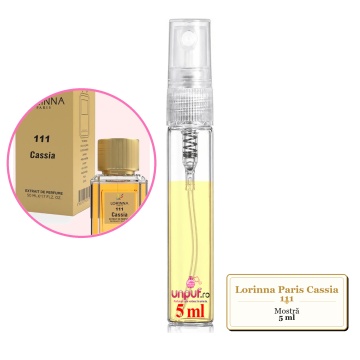 Mostra fiola din Parfumul Lorinna Paris Cassia 111, decant sticla cu pulverizator - Img 3