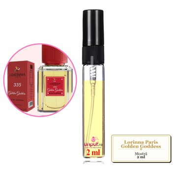 Mostra fiola din Parfumul Lorinna Paris Golden Goddess, decant sticla cu pulverizator