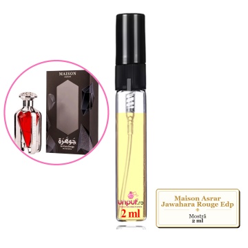 Mostra fiola din Parfumul Maison Asrar Jawahara Rouge Edp, decant sticla cu pulverizator - Img 2