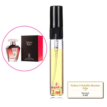 Mostra fiola din Parfumul Nylaa Cristalla Beaute Edp, decant sticla cu pulverizator