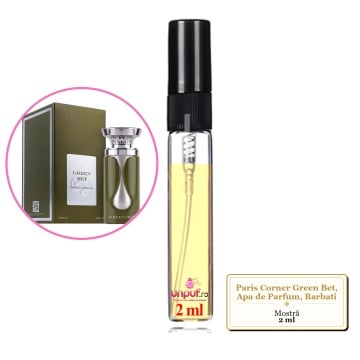 Mostra fiola din Parfumul Paris Corner Green Bet, Apa de Parfum, Barbati, decant sticla cu pulverizator - Img 4