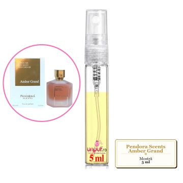 Mostra fiola din Parfumul Pendora Scents Amber Grand, decant sticla cu pulverizator - Img 4