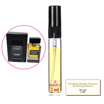 Mostra fiola din Parfumul Pendora Scents Camaro Homme Intense, decant sticla cu pulverizator