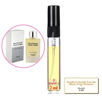 Mostra fiola din Parfumul Pendora Scents Eau De Blanc Pour Homme, decant sticla cu pulverizator