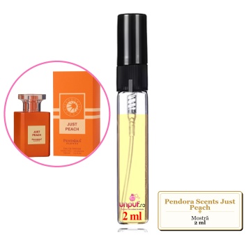 Mostra fiola din Parfumul Pendora Scents Just Peach, decant sticla cu pulverizator