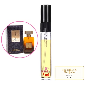 Mostra fiola din Tao Ether X Marhaba, decant sticla cu pulverizator