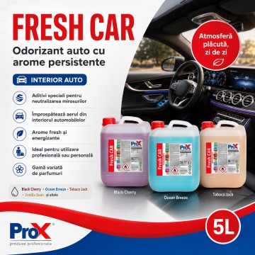 Odorizant auto PRO X Fresh CAR Turbo Gum, aromă energizantă de gumă Turbo, împrospătare aer și parfum de durată, 5 L, 4x Stickere - Img 6