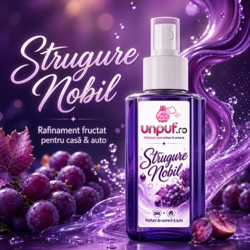 Odorizant auto si casa Unpuf Strugure Nobil, cu pulverizator, aroma fructata eleganta de struguri, improspatare aer si parfum de durata, 75 ml - Img 2