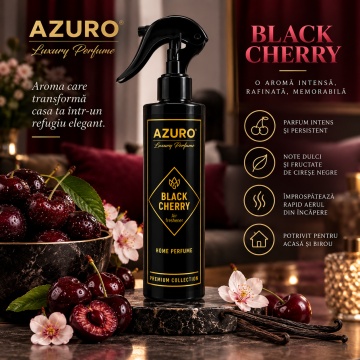 Odorizant Cameră Azuro Black Cherry Air Freshener, Parfum Ambiental Fructat cu Aromă de Cireașă Neagră, 250
