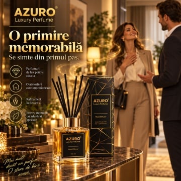 Odorizant Cameră Azuro Coffee & Vanilla Luxury Perfume, Difuzor cu Bețișoare, Parfum Cafea și Vanilie, 100 ml - Img 6