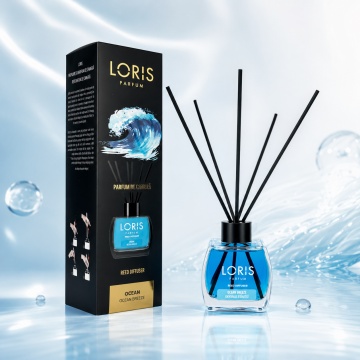 Odorizant de Cameră cu Bețișoare Parfumate Loris Ocean Breeze, 120 ml, Esență Marină Fresh, Miros Proaspăt și Persistent