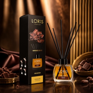 Odorizant de Cameră cu Bețișoare Parfumate Loris Parfum Chocolate, 120 ml, Esență Ciocolată, Miros Plăcut și Persistent