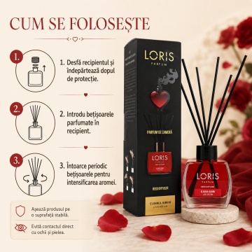 Odorizant de Cameră cu Bețișoare Parfumate Loris Parfum Love Potion, 120 ml, Esență Elixirul Iubirii, Miros Elegant și Persistent - Img 5