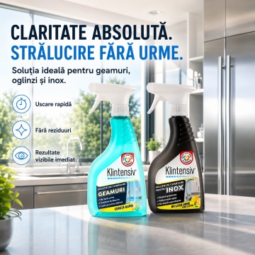 Pachet curatare geamuri si inox Klintensiv – 2 x 500 ml - Img 2