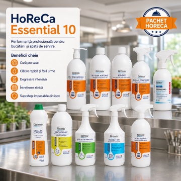 Pachet curatenie profesionala HoReCa Klintensiv Professional Essential 10, detergenti vase, degresanti, pardoseli, anticalcar, multisuprafete si inox, 10 produse, 9 L, 4x Stickere - Img 3