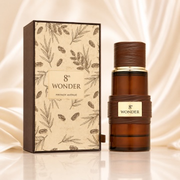 Parfum Arăbesc 8th Wonder French Avenue 100 ml, Apă de Parfum Unisex, Damă și Bărbat, Inspirat Kajal IV, Aromă Oriental Floral Ambrată cu Bergamotă, Fructe Dulci, Șofran, Rășini, Iasomie, Trandafir, Ambră, Lemn de Santal, Mosc și Vanilie