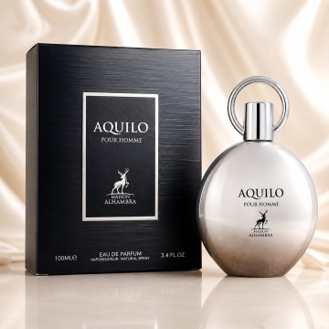 Parfum Arăbesc Alhambra Aquilo Pour Homme Maison Alhambra 100 ml, Apă de Parfum Bărbați, Aromă Aromatic Lemnoasă, Inspirat Aqua Pour Homme