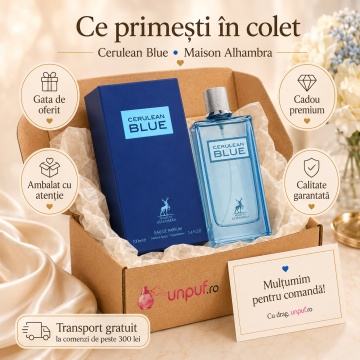 Parfum Arăbesc Alhambra Cerulean Blue Maison Alhambra 100 ml, Apă de Parfum Unisex, Damă și Bărbat, Aromă Acvatic Proaspătă, Inspirat Cool Water Wave - Img 4