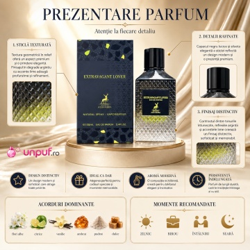 Parfum Arăbesc Alhambra Extravagant Lover Maison Alhambra 100 ml, Apă de Parfum Unisex, Damă și Bărbat, Aromă Oriental Modernă, Inspirat Green Stravaganza - Img 3