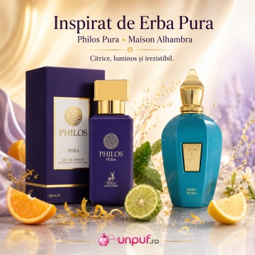 Parfum Arăbesc Alhambra Philos Pura 30 ml, Apă de Parfum Unisex, Damă și Bărbat, Maison Alhambra, Inspirat Erba Pura, Aromă Oriental Modernă Citric Fructată cu Note Fructate, Bergamotă, Condimente, Iasomie, Trandafir, Note Lemnoase, Cedru, Ambră, Mosc și - Img 8