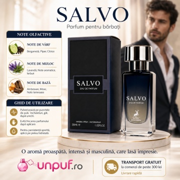 Parfum Arăbesc Alhambra Salvo 30 ml, Apă de Parfum Bărbați, Maison Alhambra, Inspirat Sauvage, Aromă Aromatic Proaspătă cu Note Citrice, Bergamotă, Piper, Patchouli, Geranium, Lavandă, Ambroxan, Cedru și Labdanum - Img 9