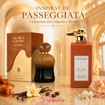 Parfum Arăbesc Ard Al Zaafaran Caramel Oud 100 ml, Apă de Parfum Unisex, Damă și Bărbat, Inspirat Passeggiata, Aromă Gurmand Dulce cu Caramel, Ciocolată, Frișcă, Praline, Vanilie, Mosc și Ambră - Img 8