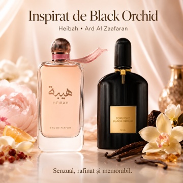 Parfum Arăbesc Ard Al Zaafaran Heibah 100 ml, Apă de Parfum Damă, Inspirat Black Orchid, Aromă Oriental Arabescă cu Bergamotă, Condimente, Șofran, Iasomie, Lemn de Santal, Trandafir, Oud, Ambră, Mosc și Vanilie - Img 8