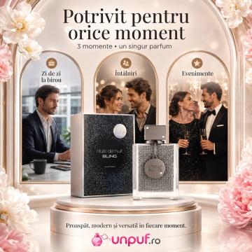 Parfum Arăbesc Armaf Club De Nuit Bling 75 ml, Apă de Parfum Unisex Damă și Bărbat, Aromă Aromatic Orientală Inspirată de Dior Homme Intense - Img 6