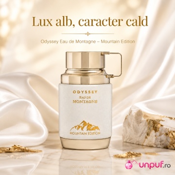 Parfum Arăbesc Armaf Odyssey Eau De Montagne 100 ml, Apă de Parfum Unisex Damă și Bărbat, Aromă Aromatic Orientală cu Acorduri Calde, Migdale, Vanilie, Santal, Mosc și Flori Albe - Img 8