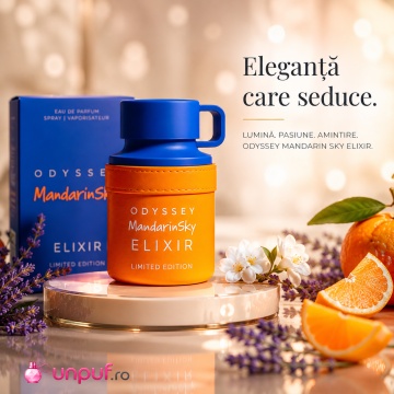 Parfum Arăbesc Armaf Odyssey Mandarin Sky Elixir 100 ml, Apă de Parfum Bărbat, Aromă Citrus Gurmand Aromatică, Intensă, Caldă și Energică - Img 7
