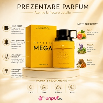 Parfum Arăbesc Armaf Odyssey Mega Man 100 ml, Apă de Parfum Bărbat, Aromă Citrus Aromatică, Fresh, Masculină și Modernă, Inspirată de Y Eau de Parfum - Img 3