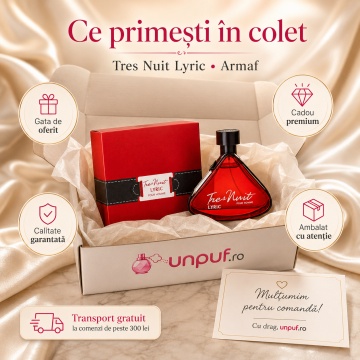 Parfum Arăbesc Armaf Tres Nuit Lyric 100 ml, Apă de Parfum Bărbat, Aromă Aromatic Verde, Fresh, Acvatică și Elegantă, Inspirată de Gio Profondo - Img 4