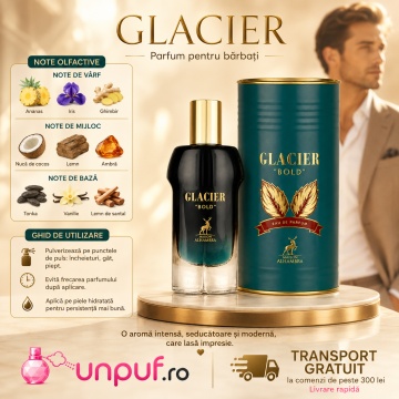 Parfum Arăbesc Bărbat Glacier Bold Maison Alhambra 100 ml, Apă de Parfum, Aromă Lemnos Aromatică Inspirată de Le Beau Le Parfum, cu Bergamotă, Ananas, Iris, Ghimbir, Nucă de Cocos, Lemn, Ambră, Boabe de Tonka, Vanilie și Lemn de Santal - Img 9